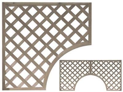 PANNELLI PATIO IN LEGNO SEMIARCO CM. 90X90 RECINZIONI ARREDO GIARDINO PZ.2