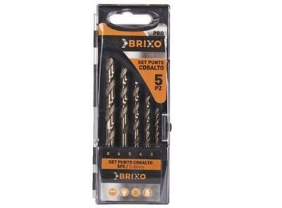 SET PUNTE PER FORARE AL COBALTO BRIXO 5 PZ MISURE  3-4-5-6-8 MM