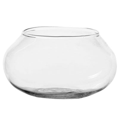 Vaso trasparente in vetro per fiori e piante, decorazione da interno ed esterno, 18 x h 8 cm
