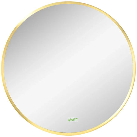 Specchio Bagno Rotondo con Cornice da Parete in Lega di Alluminio, Ø50x2cm, Oro WF5834-394V01GDWF5