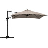 Ombrellone 3x3 m a Braccio con 8 Stecche, Pedale e Manovella, in Alluminio e Poliestere, color Khaki 84D-112V01KK