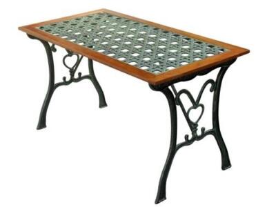 TAVOLO GHISA RATTAN ARC CM.119x62xH65 TAVOLI ARREDO GIARDINO