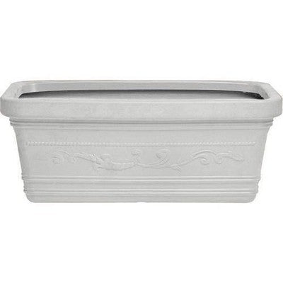 VASO FIORIERE RETTANGOLARE MAXI FESTONATO DOPPIO BORDO BIANCO CM. 80x40x35H