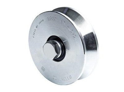 RUOTE RUOTA COMUNELLO PER CANCELLI CON BULLO ART. 305V - MM. 140 - PORTATA 550