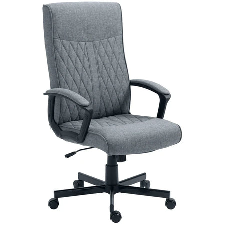 Sedia da Ufficio Girevole con Funzione Dondolo e Altezza Regolabile, 65x72x102-112.5cm, Grigio PL8921-605V00CGPL8