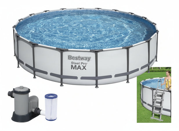 PISCINE FUO TONDA CON TELAIO D.549 H.122 CON POMPA ART. 56462 PISCINE FUORITERRA