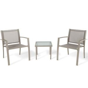 SALOTTINO SALOTTO PZ. 3 HAVANA ACCIAIO ARREDO ESTERNO