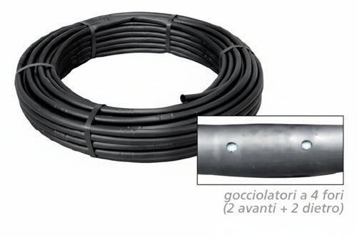 TUBO ALA GOCCIOLANTE PORTATA 2 LT/H  mm. 16 LUNGHEZZA MT.100 PASSO CM.20