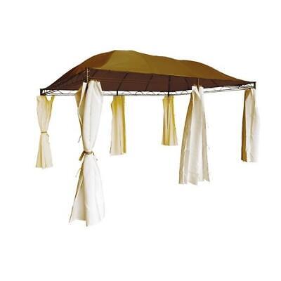 GAZEBO ACCIAIO CON TELI LATERALI BARBADOS 400x300xHmax 265 CM ARREDO GIARDINO