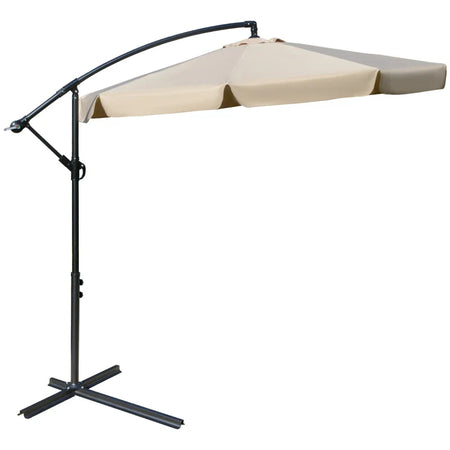 Ombrellone da Giardino Ø2.7x2.7m a Braccio con Tettuccio Regolabile, Marrone Chiaro 84D-161LR