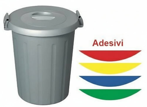 BIDONI CON COPERCHIO E MANICI RACCOLTA DIFFERENZIATA DA LT.50