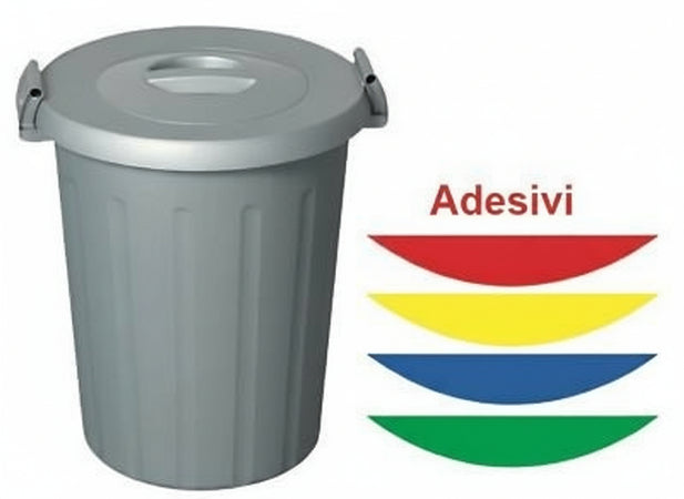 BIDONI CON COPERCHIO E MANICI RACCOLTA DIFFERENZIATA DA LT.50