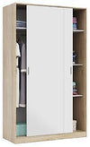 ARMADIO DUE ANTE SCORREVOLI E TRE RIPIANI LATERALI ROVERE CM. 120X50X200H