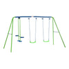 Set Altalene da Giardino per 4 Bambini, 1 Altalena Doppia e 2 Altalene Singole, Capacità di peso 45kg (Altalena) 180kg (Totale), 280x140x178cm YH5344-035YH5