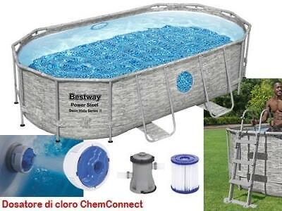 PISCINE FUORITERRA OVALI BESTWAY OBLO' 56714 CM. 427x250xH100