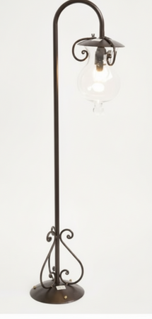 LAMPADE LINEA GOCCIA LAMPIONE FIORENTINO 1 LUCE CM. 100 FERRO BATTUTO E VETRO