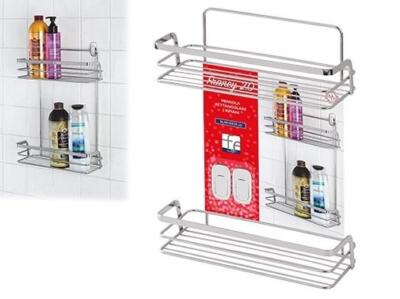 MENSOLE DOCCIA FRANCY 2.0 A 2 RIPIANI CM. 26x10xH35 ARREDO BAGNO