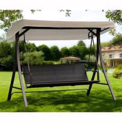 DONDOLO DA GIARDINO 3 POSTI IN POLYRATTAN MOD. TERRACINA CM. 193X117X167