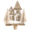 Supporto per calza di Natale a forma di Casetta, in resina e ghisa da 16 x 13 x 85 cm