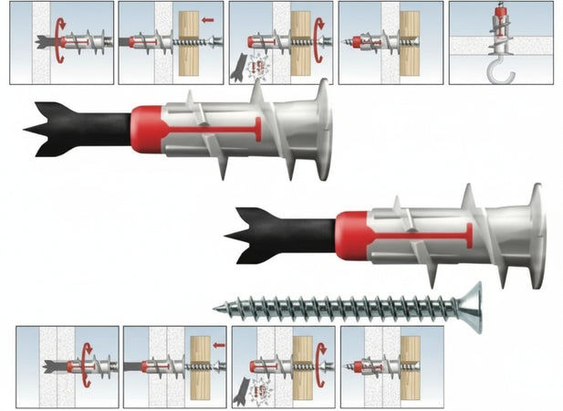 TASSELLI FISCHER AUTOPERFORANTI DUOBLADE SENZA VITE LUNGHEZZA 44 MM PZ.50