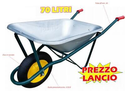 CARRIOLA DA EDILIZIA 70LT VASCA IN LAMIERA ZINCATA