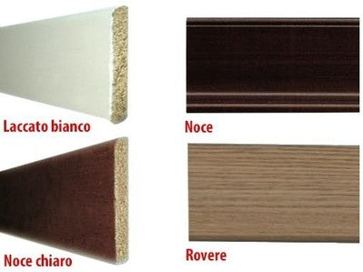 24 MT DI BATTISCOPA IN LEGNO CON PIEDINO FINITURA ROVERE 70X8 MM