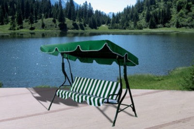 DONDOLO IN ACCIAIO 3 POSTI VERDE CM. 170X110X153H