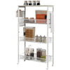 Carrello da Cucina a 3 Livelli con Cestino Laterale e Gancio, in Truciolato e Acciaio, 58x18.5x87 cm TR4801-343V00WTTR4