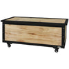 Panca Contenitore da 121L con 4 Rotelle e Maniglie in Legno e Acciaio, 100x50x43cm, Colore Legno 84G-322V00ND