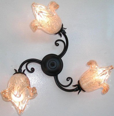 LAMPADA PLAFONIERA APPLIQUE LANTERNA EMOZIONI 3 LUCI DIAMETRO CM40 NERO/RUGGINE