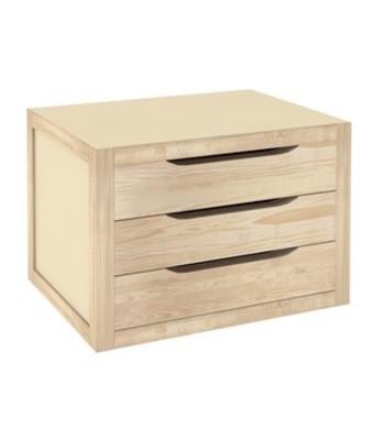 CASSETTIERA 3 CASSETTI IN PINO NATURALE CM.39X30X29,5H