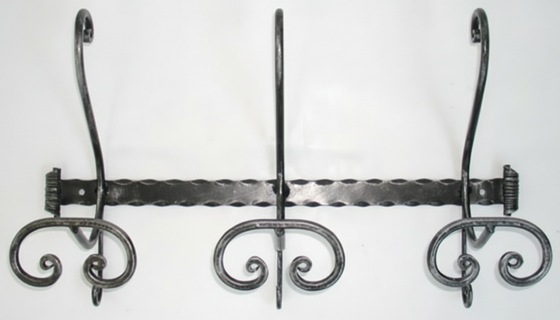 APPENDINO APPENDIABITI ATTACCAPANNI PIENZA 3 POSTI IN FERRO BATTUTO CM. 58