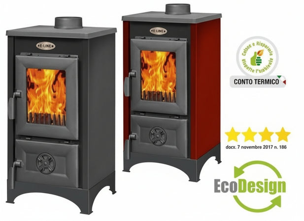 STUFE A LEGNA K-LINE KARUSEL MINI KW 7,09 CM.41x38,2xH80 BORDEAUX