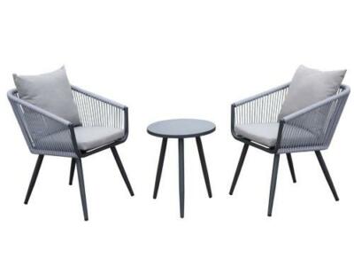 SET BISTROT SALOTTINO YUO&ME TAVOLO E POLTRONE ANTRACITE