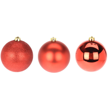 Palline per albero di Natale decorato, in Polipropilene, color Rosso, da Ø 14 cm, 6 pezzi