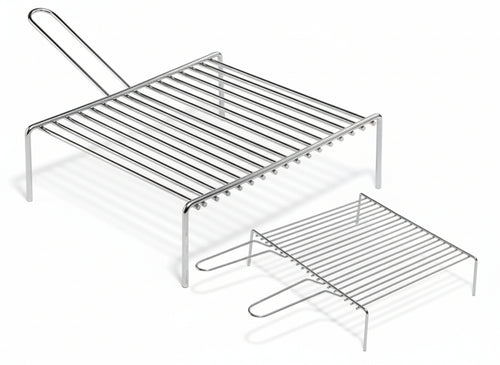 GRATICOLE GRIGLIE IN ACCIAIO CROMATO PER CAMINO BARBECUE CM.35X50 MANICO DOPPIO