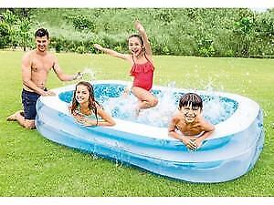 PISCINA FUORITERRA GONFIABILE RETTANGOLARE 2 ANELLI 262x175x56H CM. INTEX