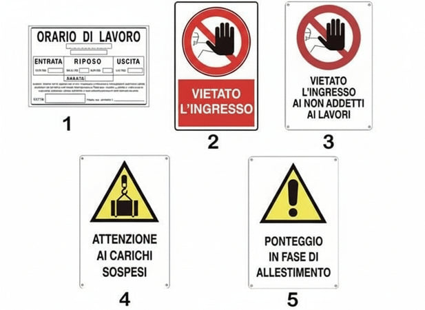 CARTELLO SEGNALATORE VIETETO L'ACCESSO AI NON ADDETTI AI LAVORI
