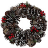 Corona natalizia decorativa con Pigne e Bacche, ideale come centrotavola da 33 cm