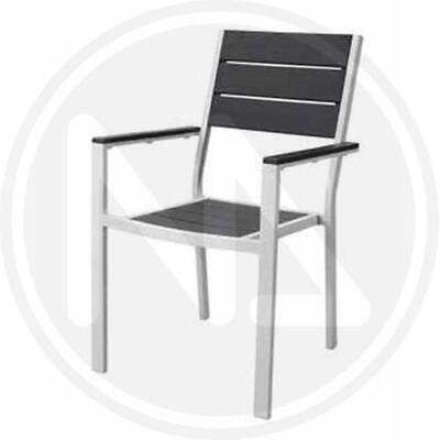 SEDIA CON BRACCIOLI IN METALLO E PVC STINTINO CM. 57x45,5x88,5 PAPILLON PEZZI 2