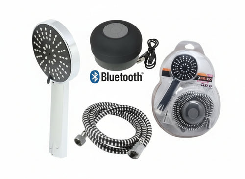 KIT DOCCIA BRIXO MUSIC CROMO CON SPEAKER BLUEHTOOTH CON CAVO USB