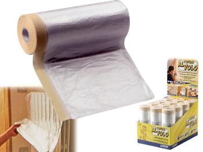TELO COPERTURA PER PITTURAZIONE IN PLASTICA CON NASTRO CM.270X16MT TELI PITTURA
