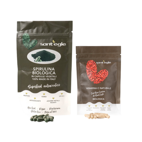 Spirulina e VitC biologica in capsule