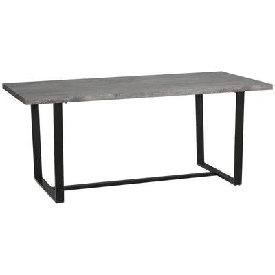 Tavolo da Pranzo Rettangolare Stile Industriale per 8 Persone, 180x90x75cm, Grigio e Nero WR3835-841V00GYWR3