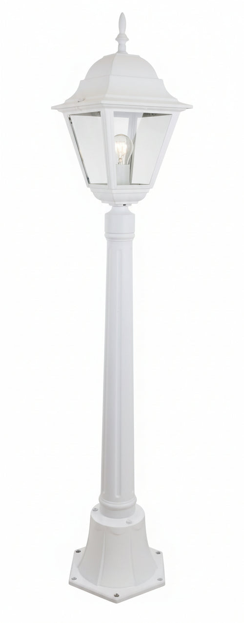 LAMPIONE DA GIARDINO ESTERNO ILLUMINAZIONE NEW YORK UNA LUCE CM. 110H BIANCO