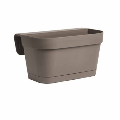 Vaso per ringhiera ''B-Smart con sottovaso'' per fiori e piante da esterno