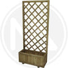 PANNELLO GRIGLIATO IN LEGNO IMPREGNATO CON FIORIERA CM75x30x180H ARREDO GIARDINO