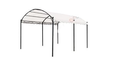 GAZEBO IN METALLO CARPORT TUNNEL MISURA 3X4MT TELO COLORE BIANCO ARREDO GIARDINO