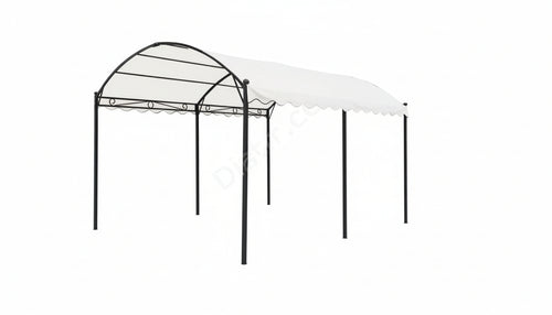 GAZEBO IN METALLO CARPORT TUNNEL MISURA 3X4MT TELO COLORE BIANCO ARREDO GIARDINO