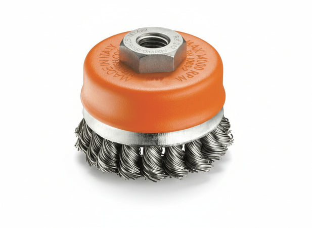 SPAZZOLE A TAZZA MAZZETTI RITORTI BRIXO  70 MM ATTACCO M14 UTENSILI ELETTRICI